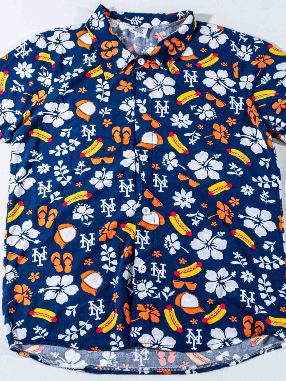 New York Mets Nathans Hot Dog Hawaiian Shirt Large Stadium Giveaway BDA Sports